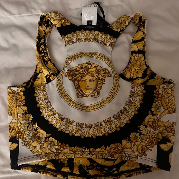 Versace Baroque Printed Cropped Tank Top - Picture 6 of 12